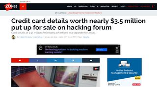 
                            8. Credit card details worth nearly $3.5 million put up for sale on hacking ...