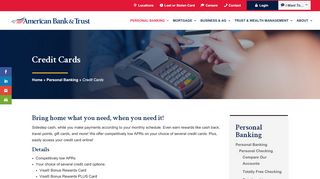 
                            8. Credit Cards | American Bank & Trust