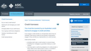 
                            1. Credit licensees | ASIC - Australian Securities and Investments ...