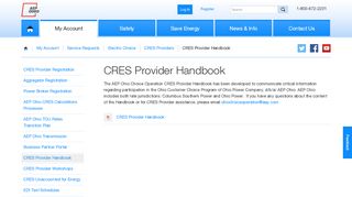 
                            7. CRES Provider Handbook - AEP Ohio