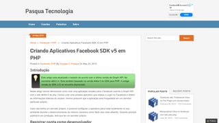 
                            6. Criando Aplicativos Facebook SDK v5 em PHP - Pasqua Tecnologia