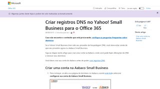 
                            5. Criar registros DNS no Yahoo! Small Business para o Office ...