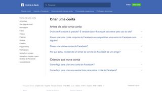 
                            4. Criar uma conta | Central de ajuda do Facebook | Facebook