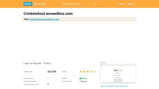 
                            6. Cricketshout.exceedlms.com: Login or Register : Cricket