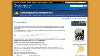
                            9. Crime Reporting - Sacramento County Sheriff's Department