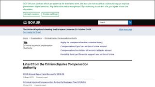 
                            3. Criminal Injuries Compensation Authority - GOV.UK