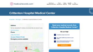 
                            10. Crittenton Hospital Medical Center | MedicalRecords.com