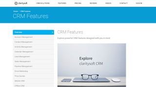 
                            8. CRM Features | Claritysoft CRM