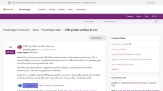 
                            5. CRM portals sandbox license - Power Platform Community