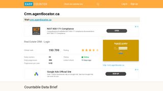 
                            7. Crm.agentlocator.ca: Real Estate CRM - Login - Easy Counter