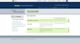 
                            4. Cronograma - PROUNI - Programa Universidade para Todos