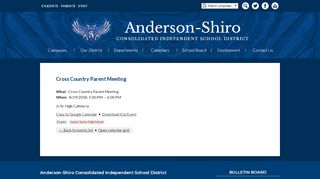 
                            5. Cross Country Parent Meeting | Anderson-Shiro Consolidated ...