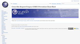 
                            9. Cross-Site Request Forgery (CSRF) Prevention Cheat …