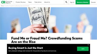 
                            9. Crowdfunding Scams Are on the Rise - Consumer Reports