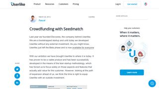 
                            1. Crowdfunding with Seedmatch - userlike.com