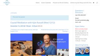 
                            6. Crystal Meditation with Kyle Russell (Wed 12/12) - Portal Crystal Gallery