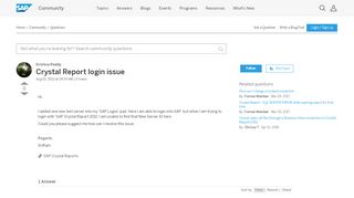 
                            6. Crystal Report login issue - SAP Q&A