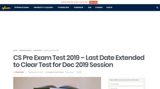 
                            4. CS Pre Exam Test 2019 | AglaSem Admission