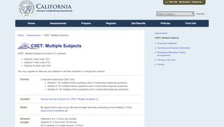 
                            2. CSET: Multiple Subjects