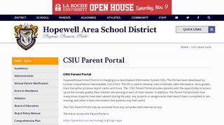 
                            3. CSIU Parent Portal - Hopewell Area School District