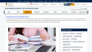 
                            9. CSJM Kanpur University 2019 Syllabus Declared | Download ...