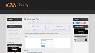 
                            9. CSS Simple Login Form | CSSTerm.com