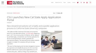 
                            7. CSU Launches New Cal State Apply Application Portal | CSU