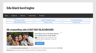 
                            3. CSUEB Blackboard Login- Cal State East Bay Blackboard