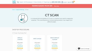 
                            9. CT Scan Costs Near You. Get Up to 60% Off - MDsave