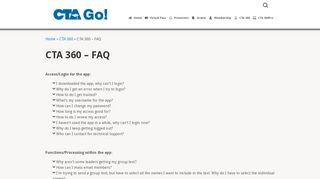 
                            8. CTA 360 - FAQ - CTA Go!