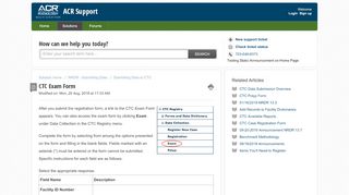 
                            6. CTC Exam Form : ACR Support