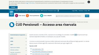 
                            8. CUD Pensionati ? Accesso area riservata - Inps