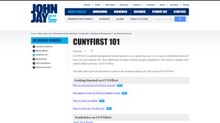 
                            4. CUNYfirst 101 | John Jay College of Criminal Justice