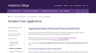 
                            10. Current Applicants | Monitor Your Application | Amherst College