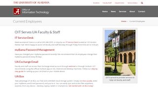 
                            4. Current Employees - UA OIT - University of Alabama