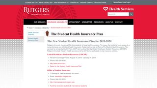 
                            8. Current Insurance Plan at Rutgers Newark Health Services ...