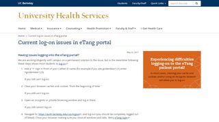 
                            4. Current log-on issues in eTang portal | University Health Services