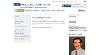 
                            6. Current Opportunities - Day Kimball Healthcare