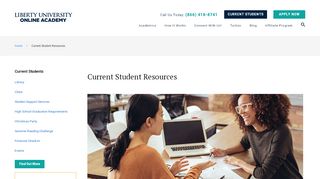 
                            2. Current Student Resources | Liberty University Online Academy