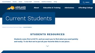 
                            9. Current Students | ACTC - ashland.kctcs.edu