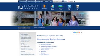
                            1. Current Students - Cuyamaca College