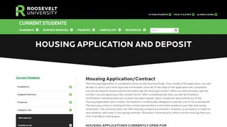 
                            7. Current Students: Housing Application and Deposit | Roosevelt ...