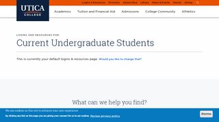
                            6. Current Students Page - Utica College
