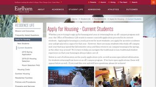 
                            2. Current Students, Residence Life | Earlham College