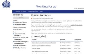 
                            5. Current Vacancies - The Royal Household - ATS: Login