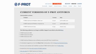 
                            7. Current versions of F-PROT Antivirus