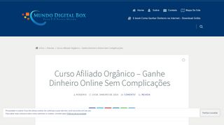 
                            7. Curso Afiliado Orgânico - Ganhe Dinheiro Online …