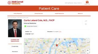 
                            9. Curtis Leland Cole, M.D., FACP | Weill Cornell Medicine