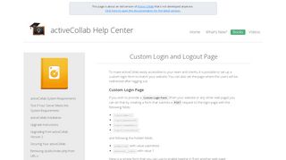 
                            4. Custom Login and Logout Page | Active Collab Classic Help