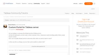 
                            1. Custom Portal for Tableau server |Tableau Community Forums